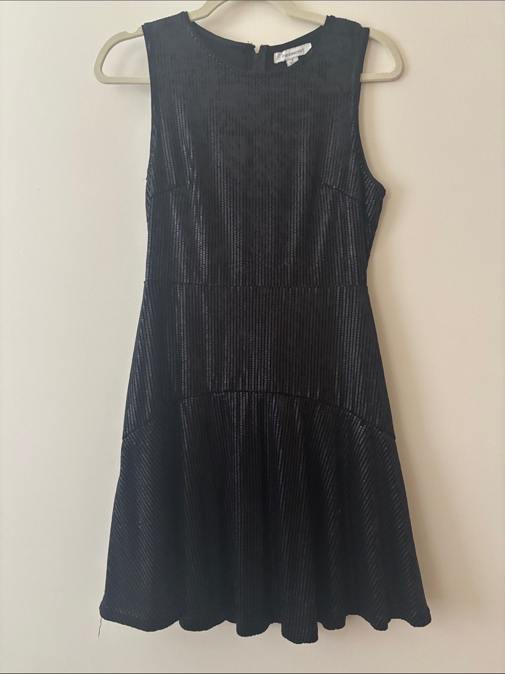 Francesca's Collections Black Sleeveless Mini Dress with Subtle Stripe Texture